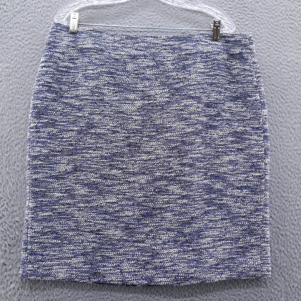 Ann Taylor Petite Blue Tweed Pencil Skirt Size 16P Textured Professional Lined